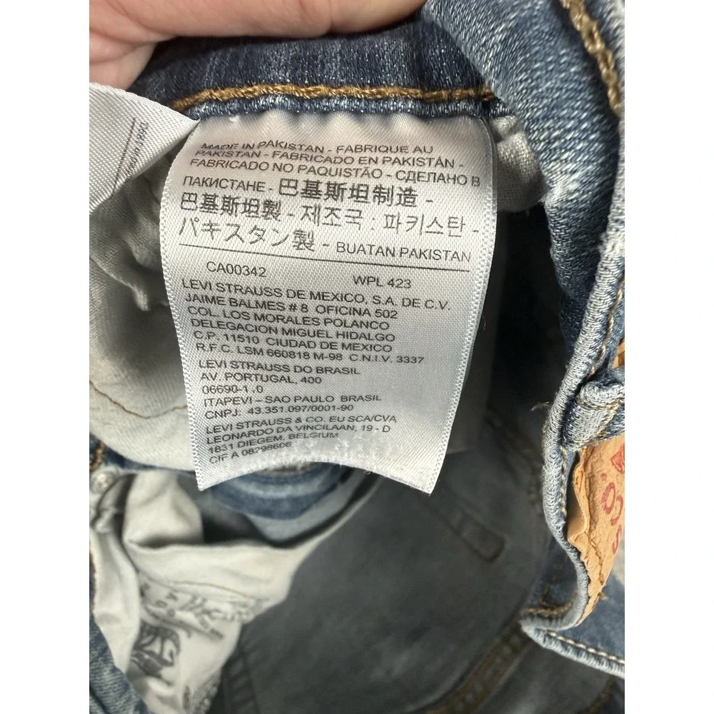 Levi's 505 Jeans Men's 32x30 Blue Denim Regular Fit Distressed Frayed Hem